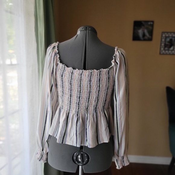 Candie's Multicolor Striped Smocked Blouse - Picture 5 of 6